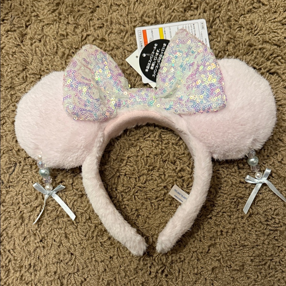 Sequin Bow Pink Headband